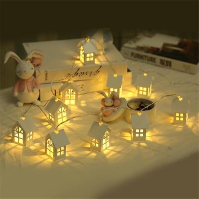 Miniature Christmas Village Set with LED Lights